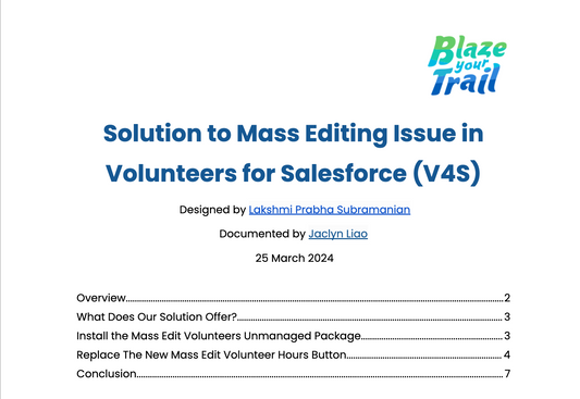 Solution to Mass Editing Issue in Volunteers for Salesforce (V4S)