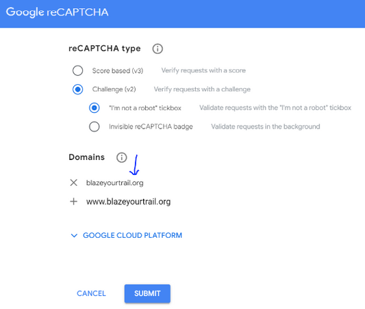 How to create reCAPTCHA keys